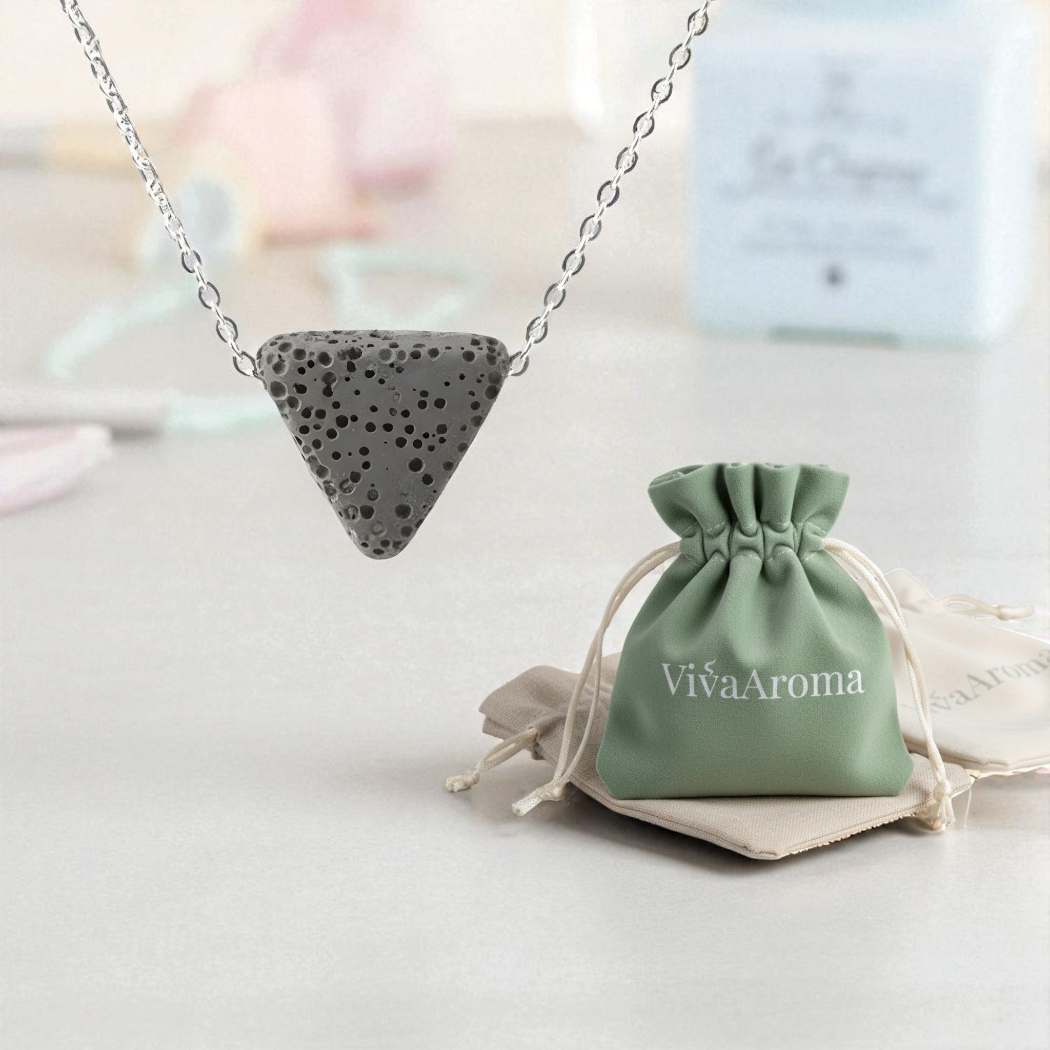 LavaStone® – Colar Difusor em Pedra Vulcânica Natural